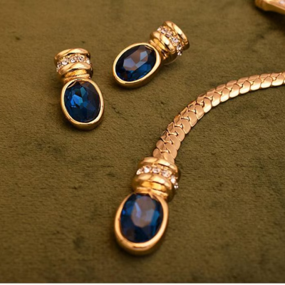 Vintage Gold Snake Chain Lariat Necklace