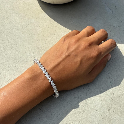 Royal Zircon  Elegant Zircon Studded Statement Bracelet