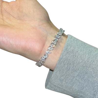 Royal Zircon  Elegant Zircon Studded Statement Bracelet