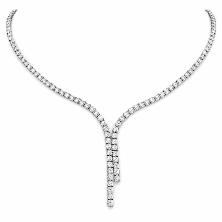 Y Drop Tennis Necklace – Sparkling CZ Pendant Chain