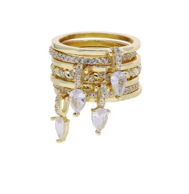Stack teardrop rings